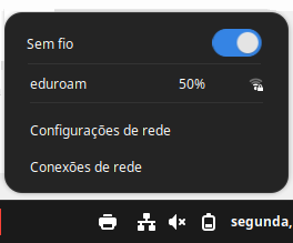 Selecione a rede eduroam