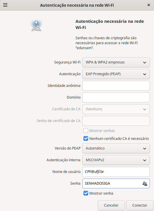 Configure a rede Wi-Fi